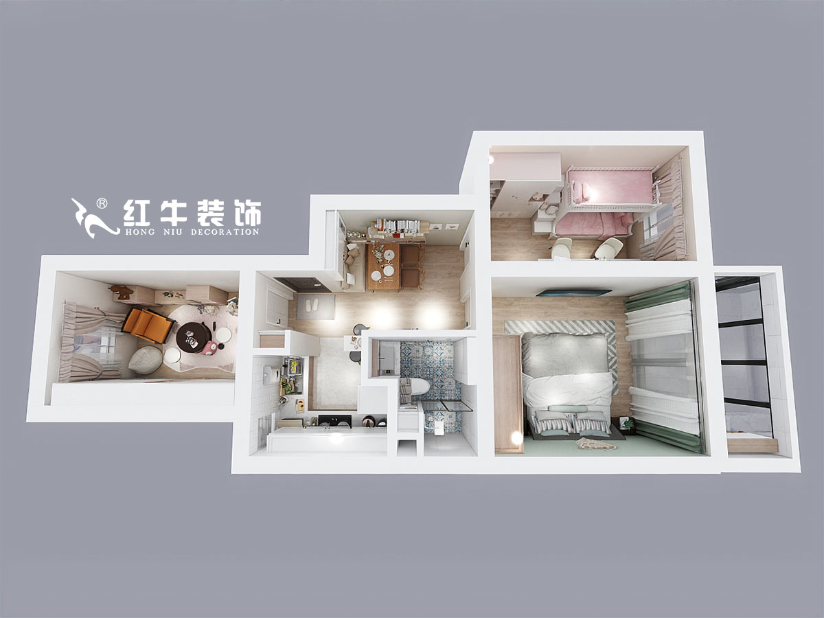 蒋琛_银城花园147-302-70㎡-混搭风格00鸟瞰图